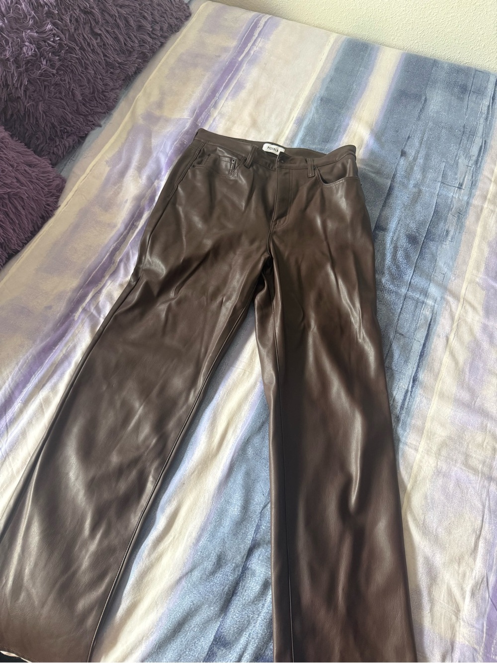 Women’s Pistola Brown Faux Leather Pants
